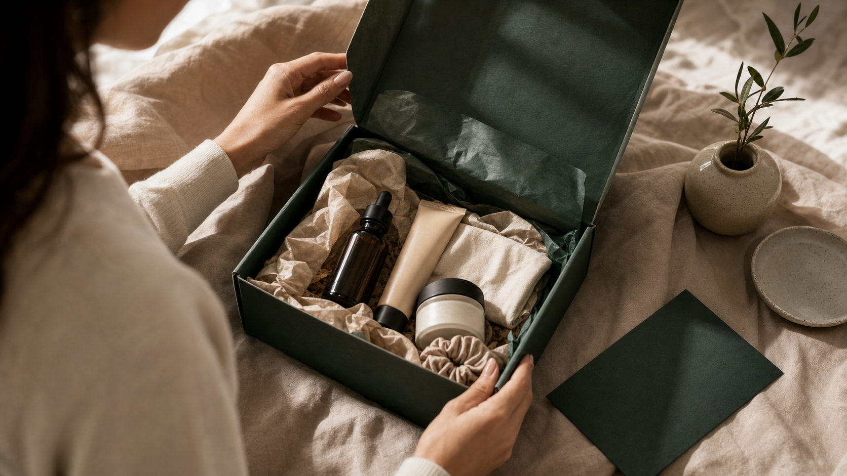 Premium sample box opened by a creator as part of a long-term brand partnership